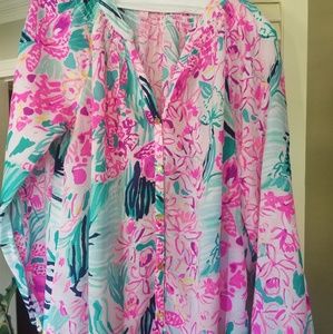 NWOT Lilly Pulitzer button front Elsa top
